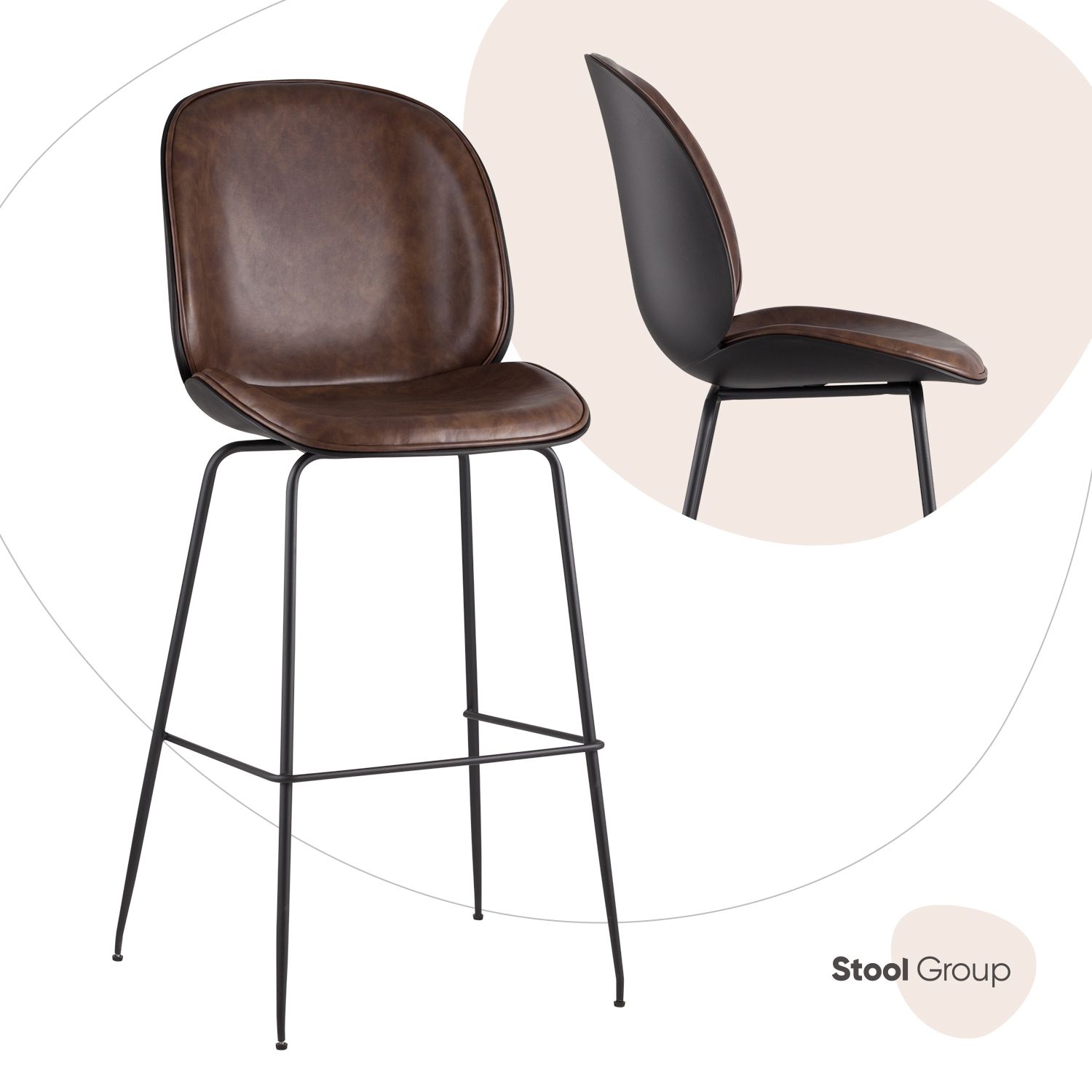

Барный стул NoBrand 9329C BROWN, Турин