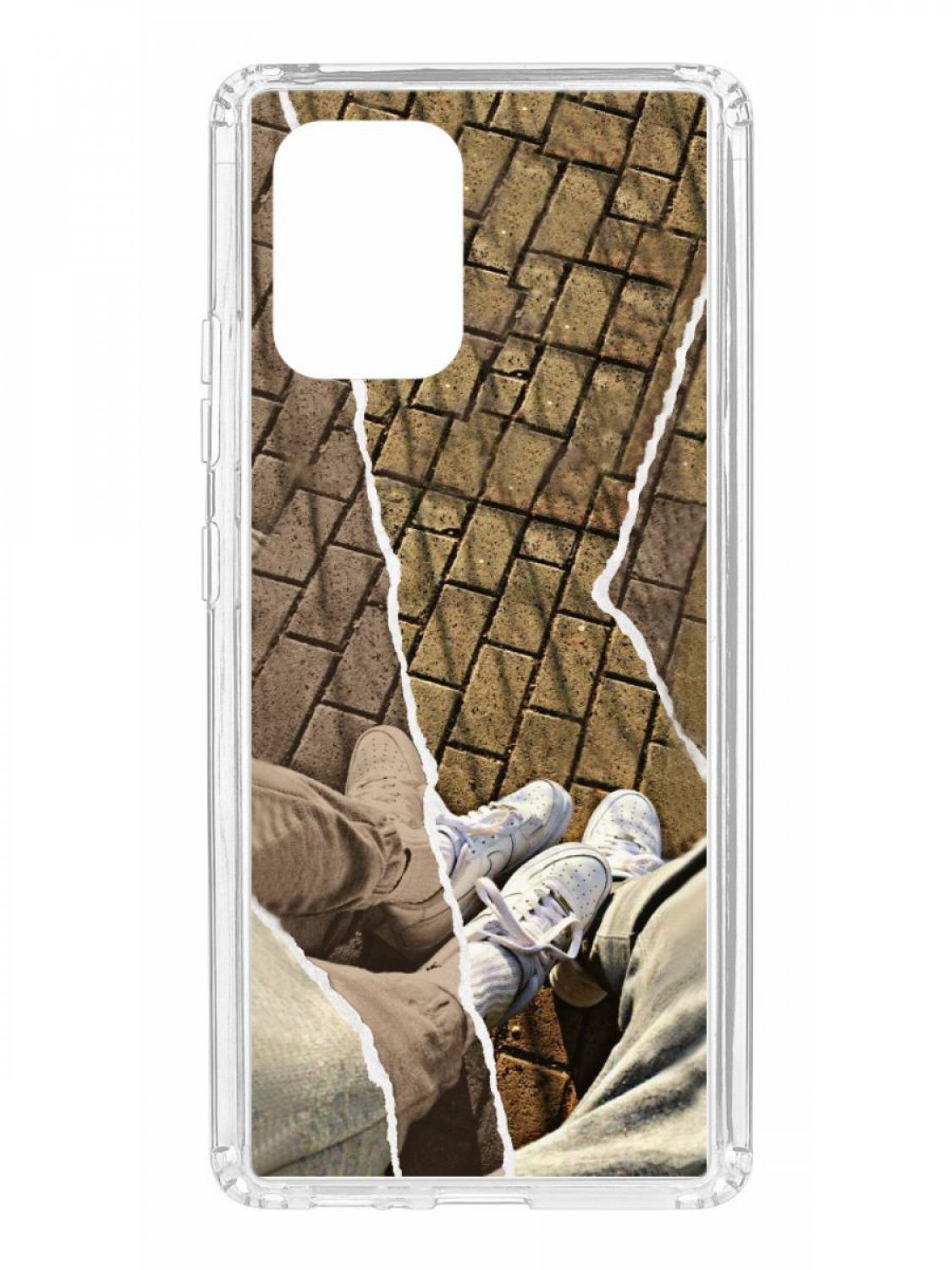 

Противоударный чехол для Samsung Galaxy S10 Lite Kruche Print Белые кроссы прозрачный, Бежевый;белый;серый
