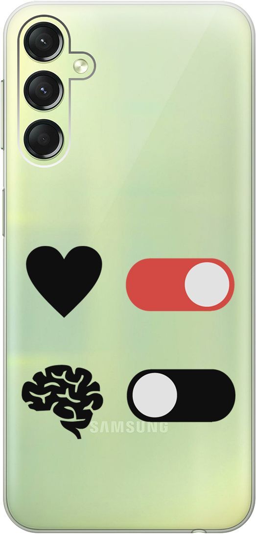 

Силиконовый чехол на Samsung Galaxy A24 с 3D принтом "Brain Off" прозрачный, Прозрачный;белый, 159521