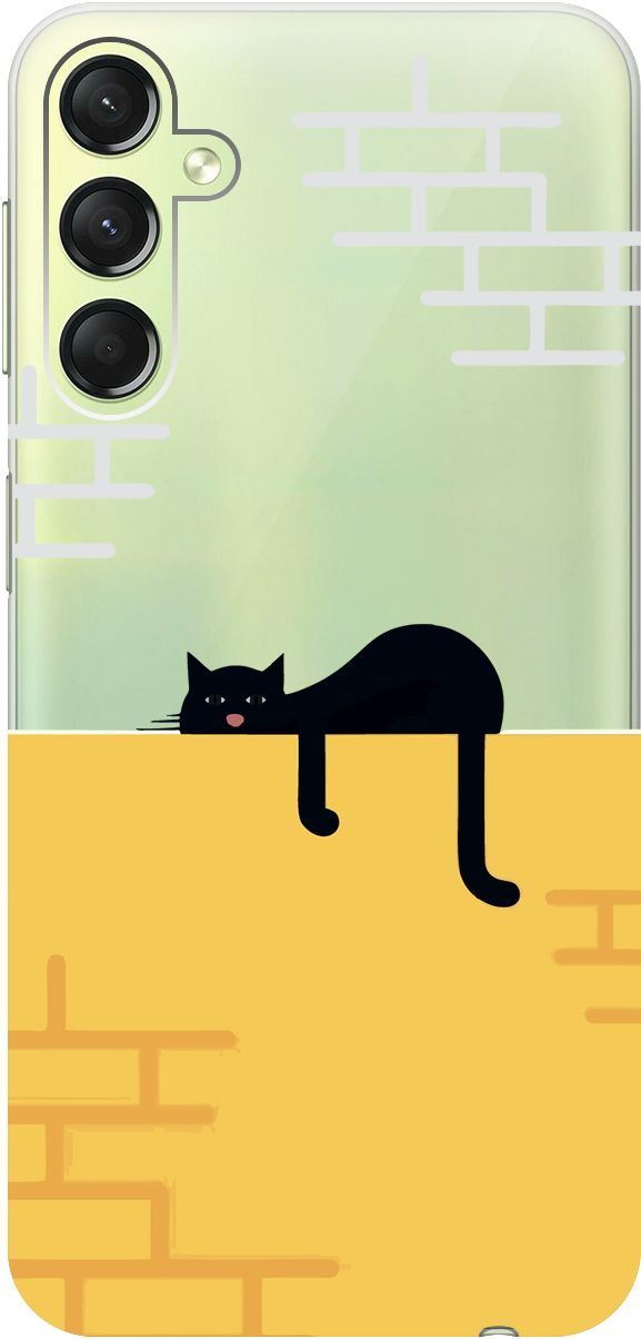 

Силиконовый чехол на Samsung Galaxy A24 с 3D принтом "Lazy Cat" прозрачный, Прозрачный;желтый, 159521