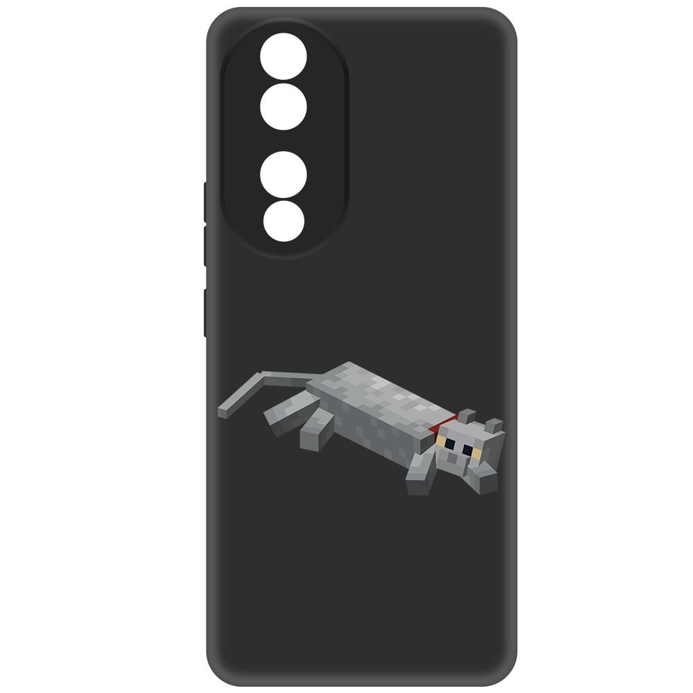 

Чехол-накладка Krutoff Soft Case Minecraft-Кошка для Honor 90 черный