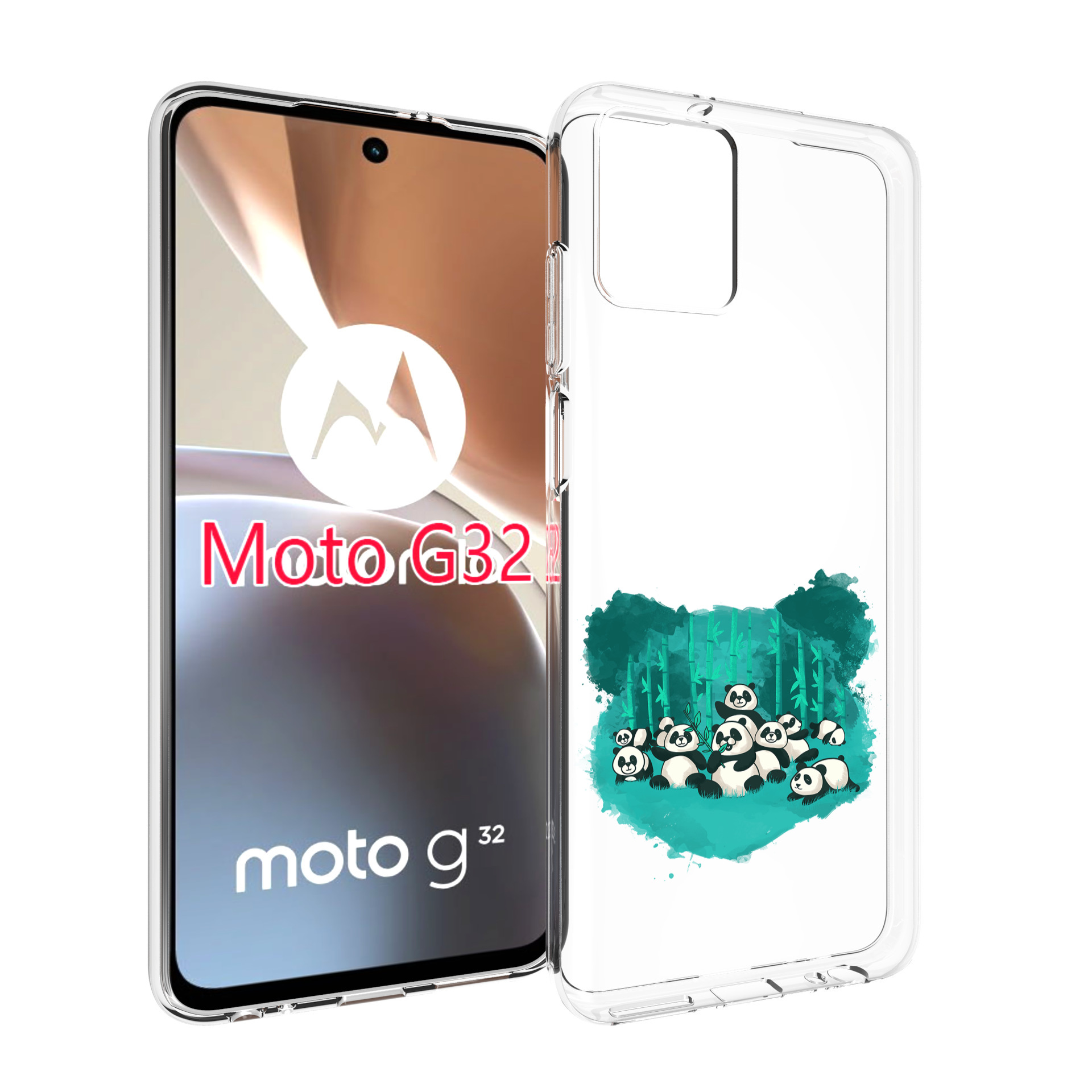

Чехол MyPads нарисованные панды для Motorola Moto G32, Прозрачный, Tocco