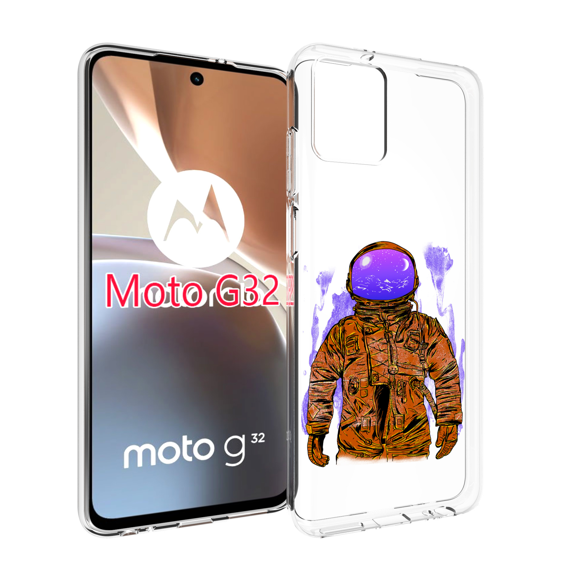 

Чехол MyPads нарисованный мужчина в скафандре для Motorola Moto G32, Прозрачный, Tocco