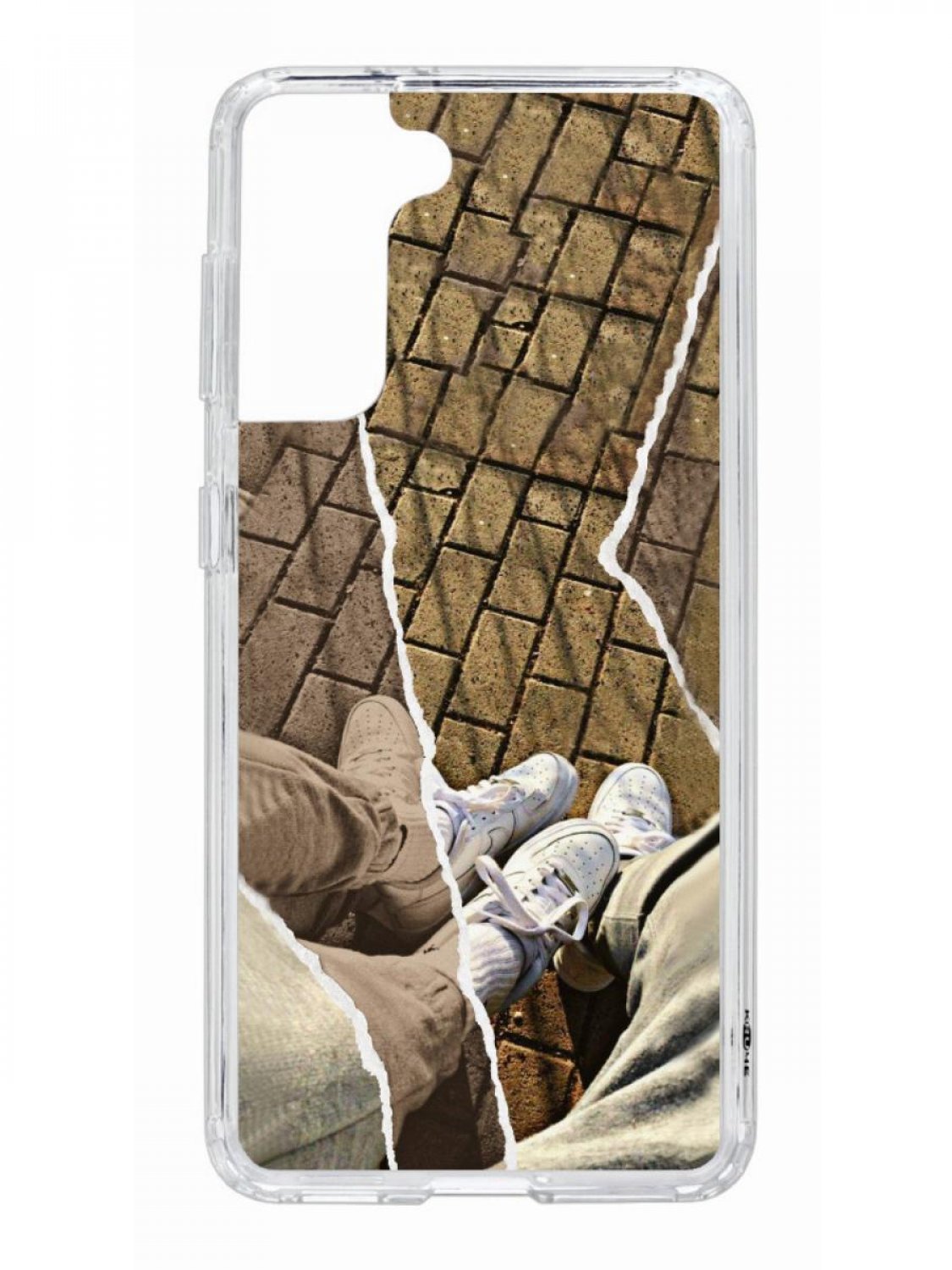 фото Противоударный чехол для samsung galaxy s21 kruche print белые кроссы прозрачный кruче