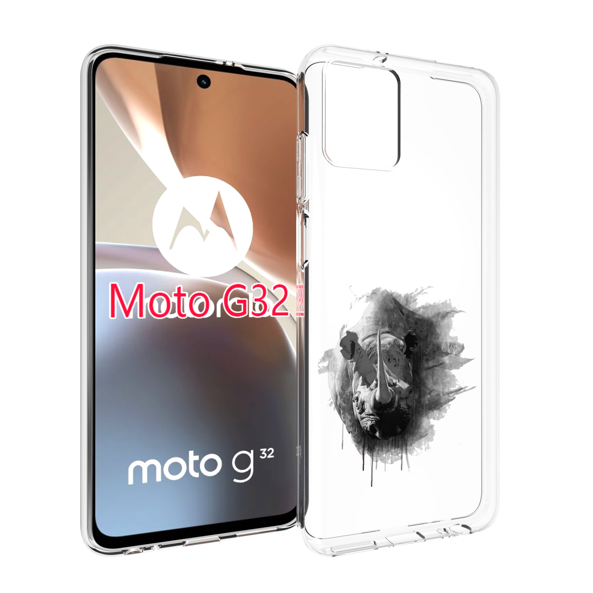 

Чехол MyPads носорог для Motorola Moto G32, Прозрачный, Tocco