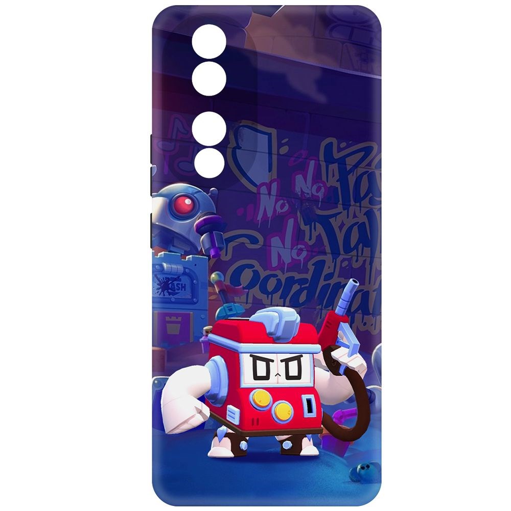 

Чехол-накладка Krutoff Soft Case Brawl Stars - V8-БИТ для Honor 90 черный