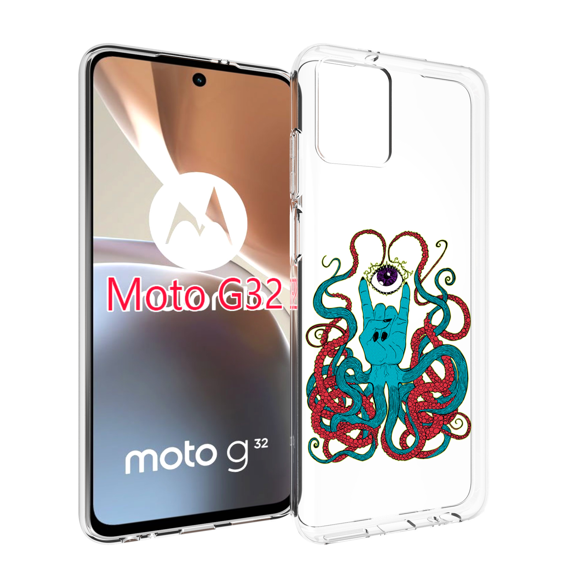 

Чехол MyPads осьминог-рука абстракция для Motorola Moto G32, Прозрачный, Tocco