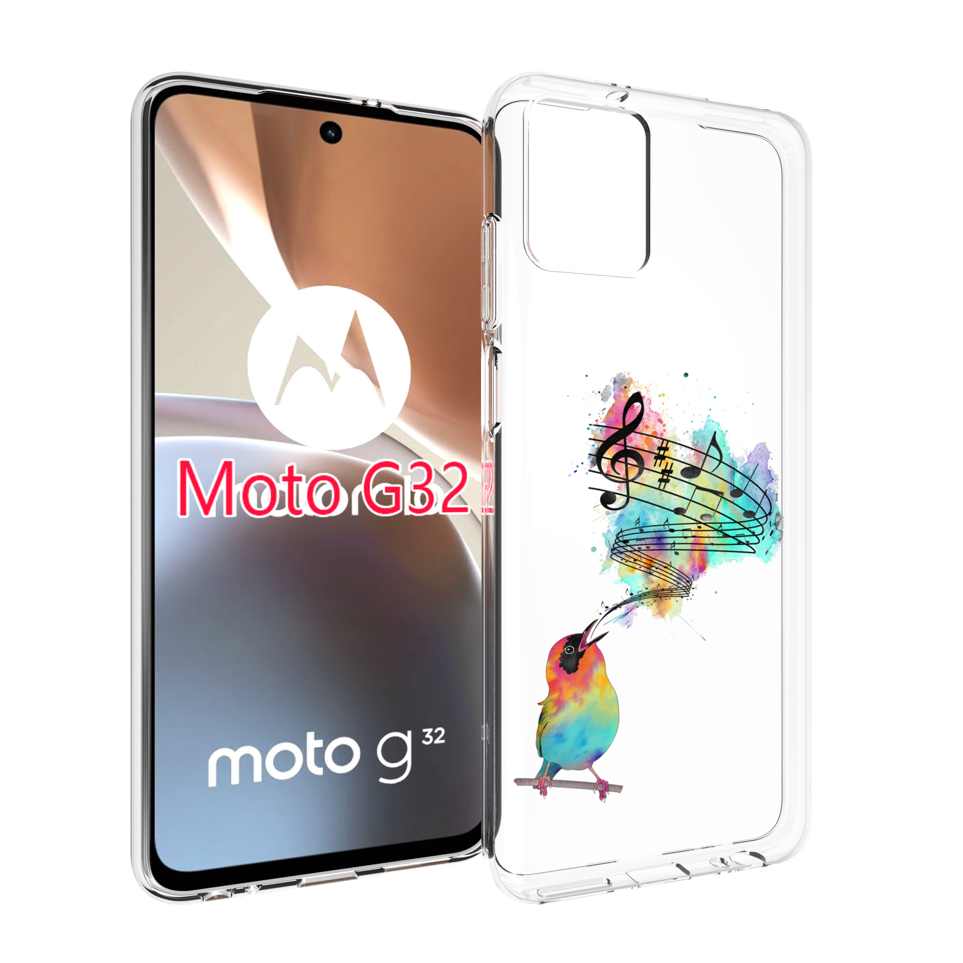 

Чехол MyPads певчая птичка для Motorola Moto G32, Прозрачный, Tocco