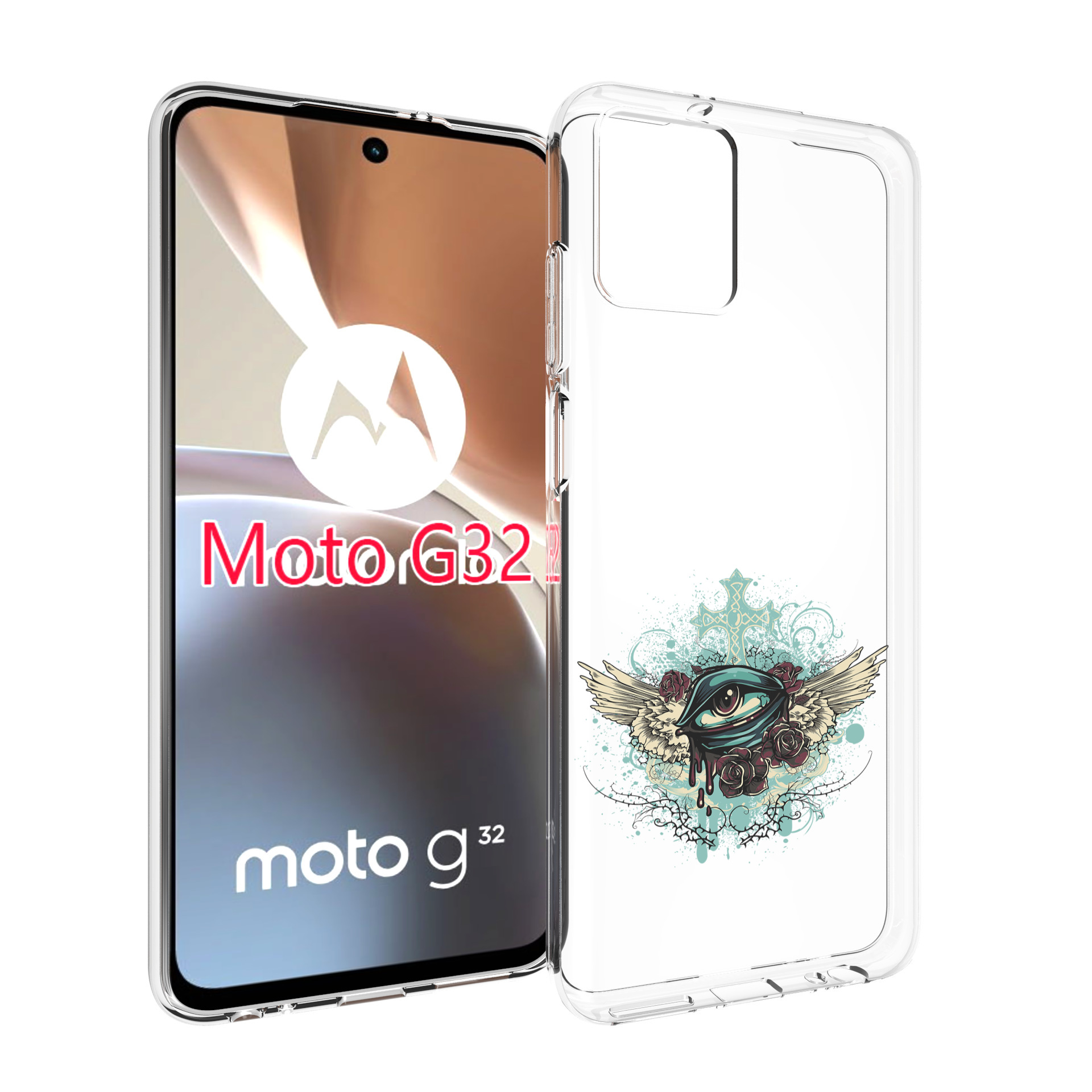 

Чехол MyPads плачущий глаз с крыльями для Motorola Moto G32, Прозрачный, Tocco