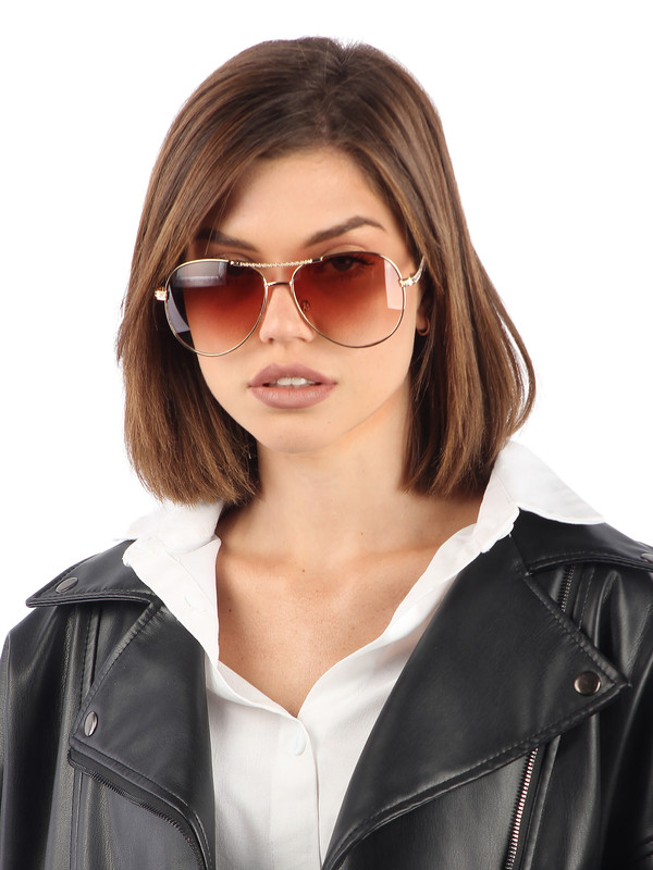 Солнцезащитные очки женские Pretty Mania DT019 коричневые
