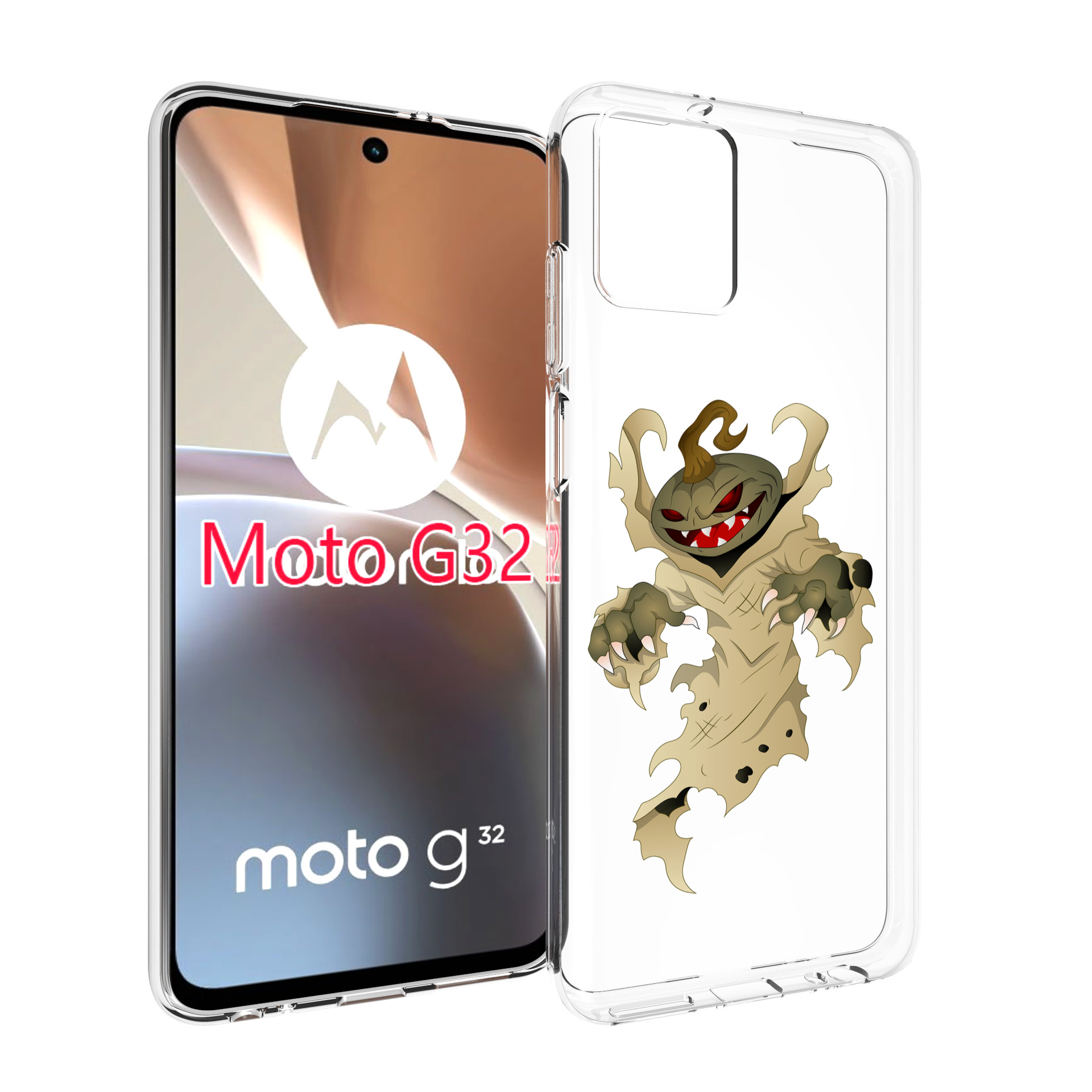 

Чехол MyPads призрак хэллоуина для Motorola Moto G32, Прозрачный, Tocco