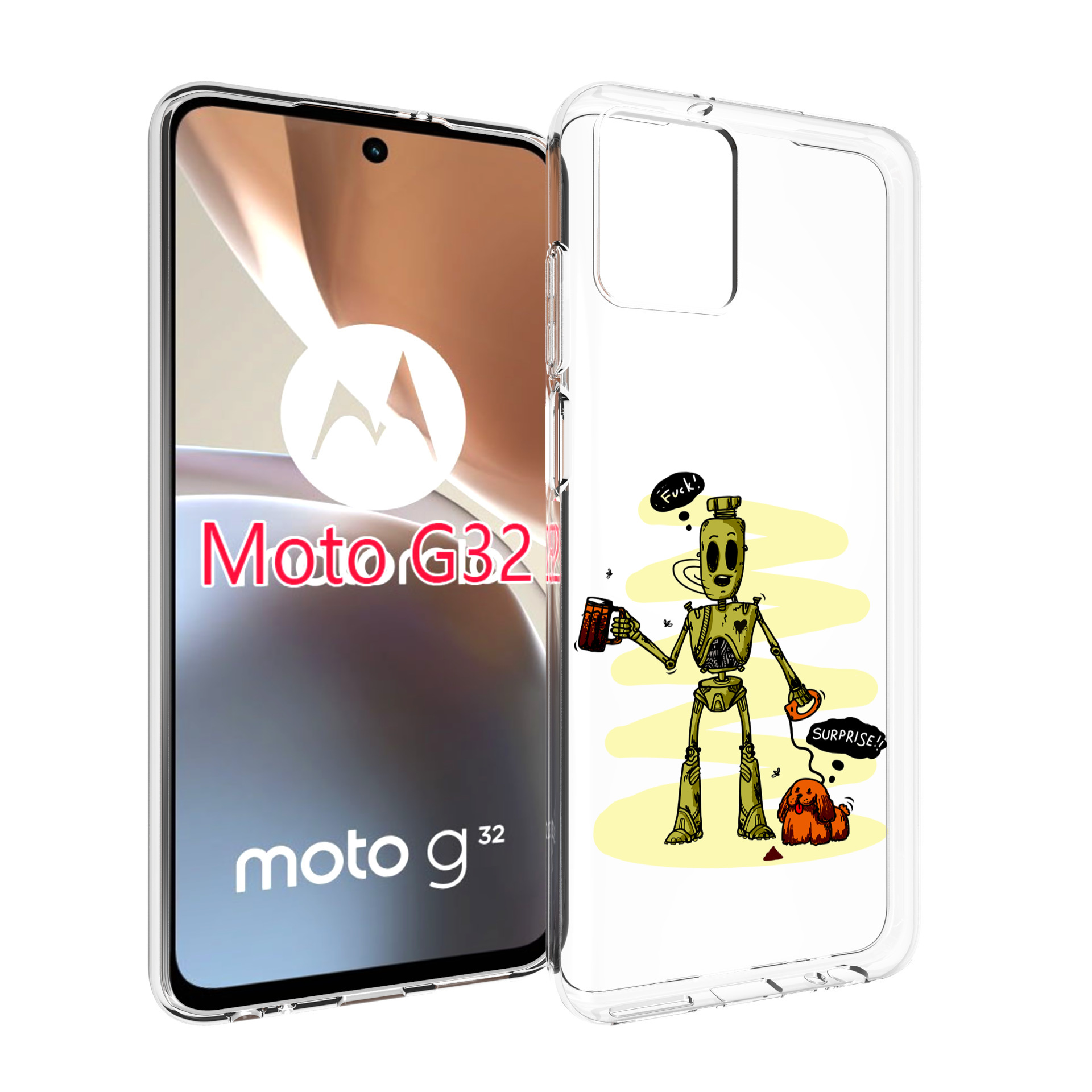 

Чехол MyPads прикольный робот для Motorola Moto G32, Прозрачный, Tocco