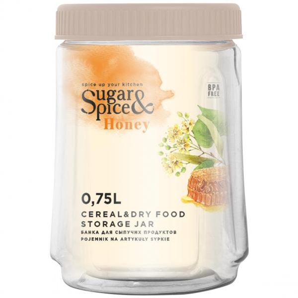 Банка для сыпучих продуктов P&C Sugar&Spice Honey 0,75л латте