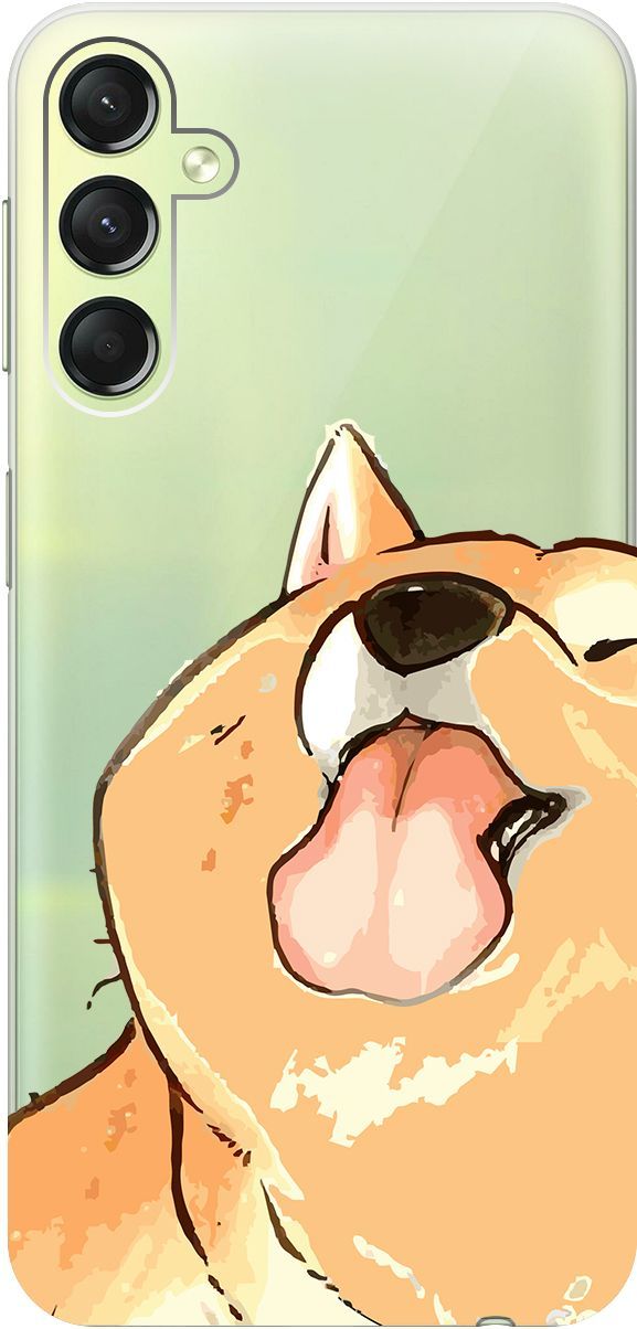 

Силиконовый чехол на Samsung Galaxy A24 с 3D принтом "Shiba" прозрачный, Прозрачный;бежевый, 159521