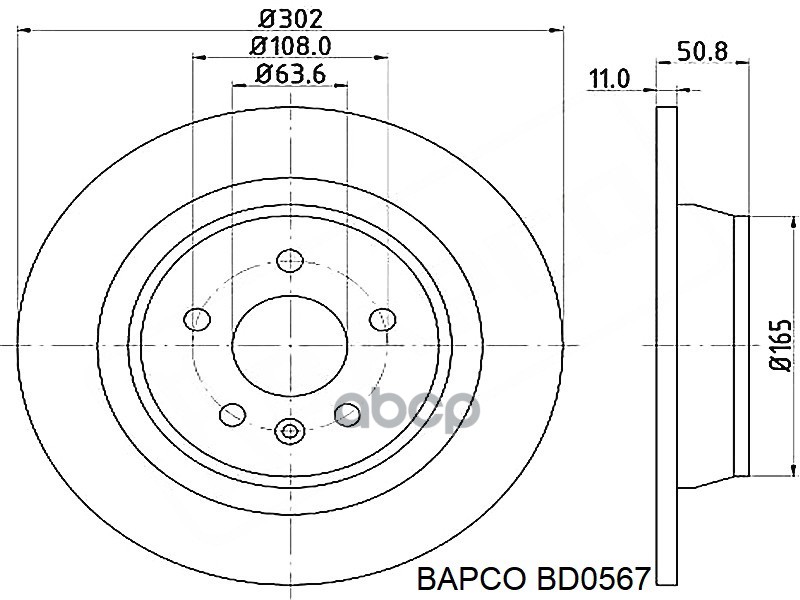 

Диск тормозной задний, BD0567
