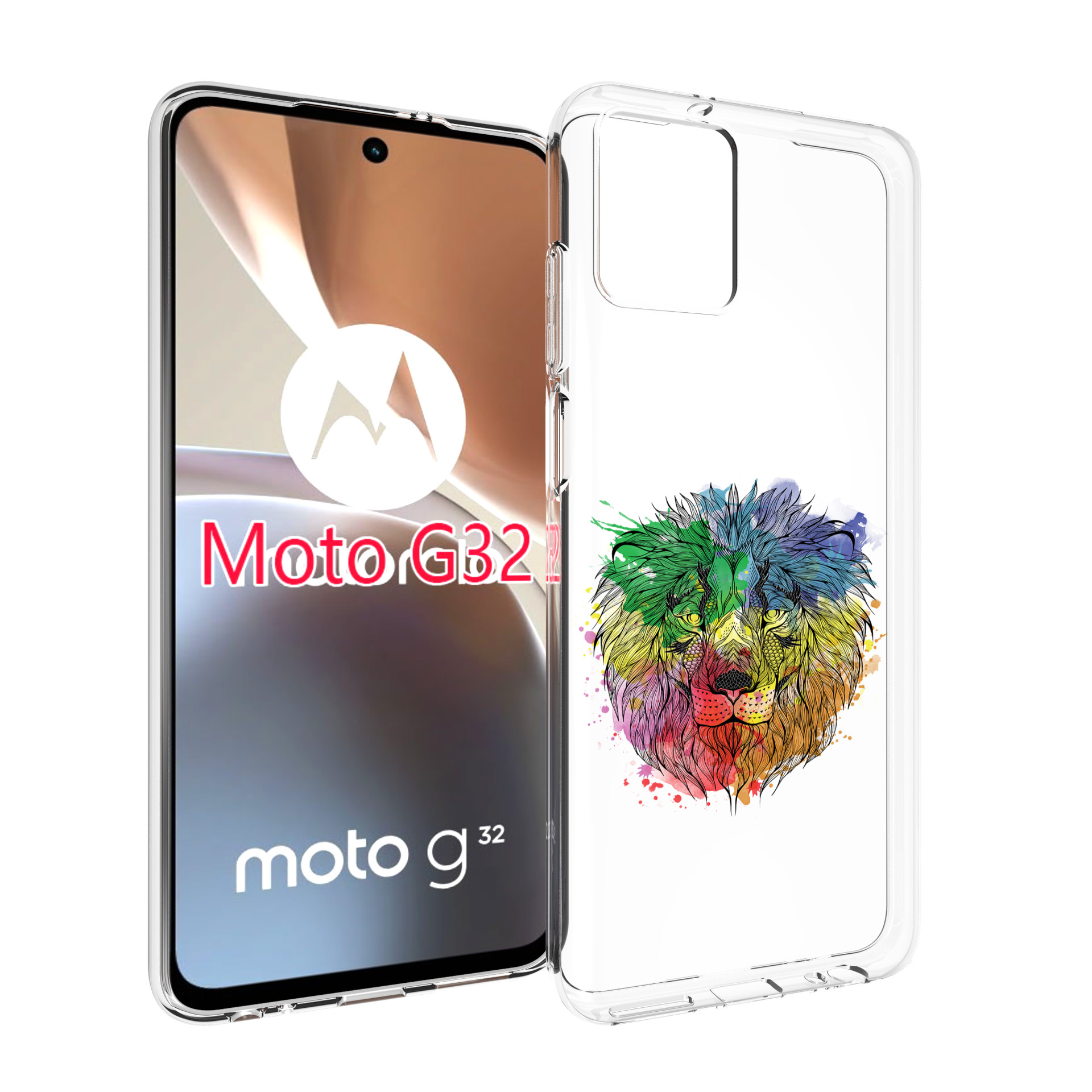 

Чехол MyPads разноцветный гордый лев для Motorola Moto G32, Прозрачный, Tocco