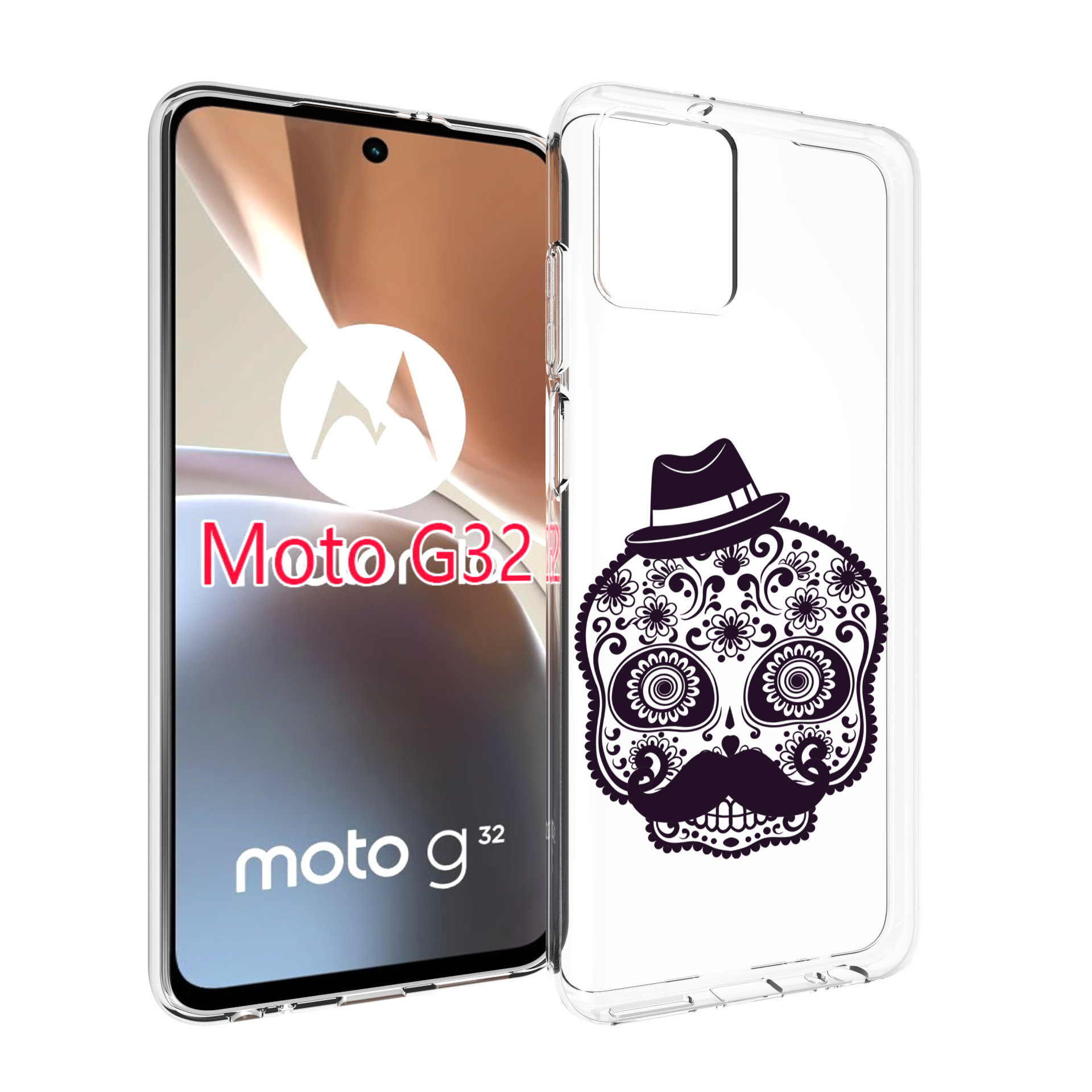 

Чехол MyPads разрисованный скелет для Motorola Moto G32, Прозрачный, Tocco