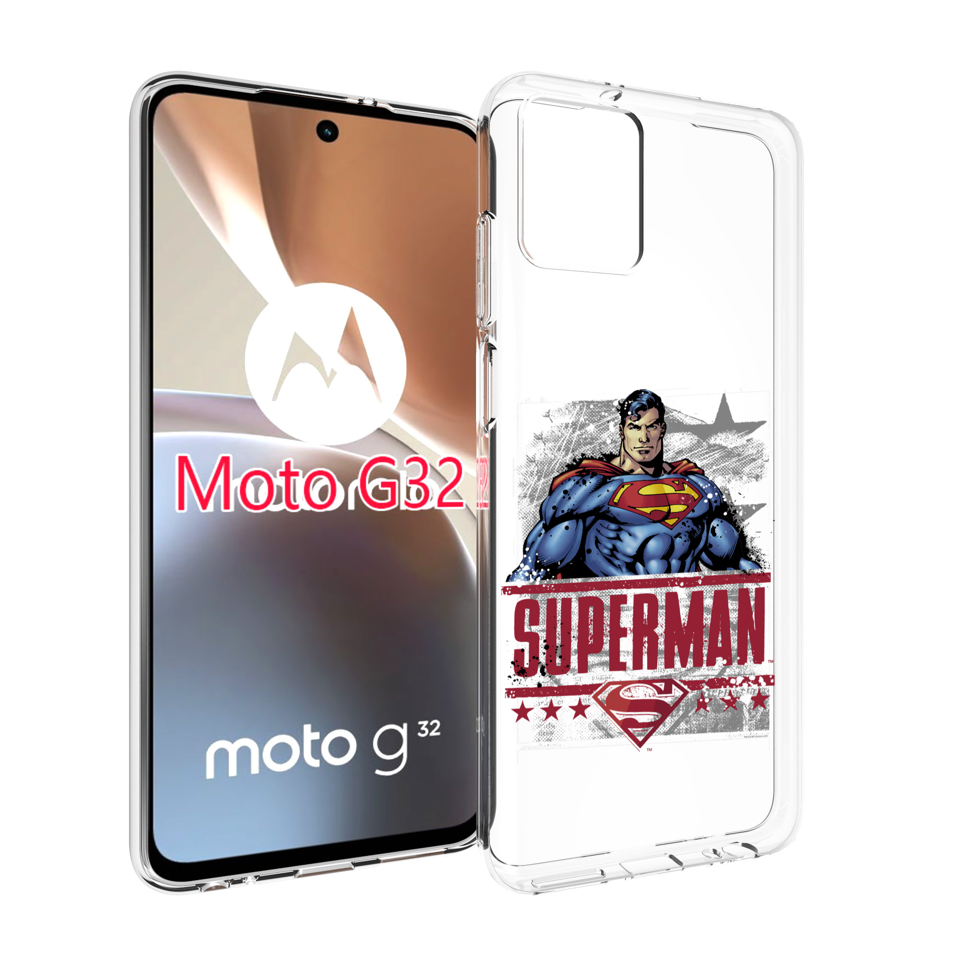

Чехол MyPads рисунок супермен для Motorola Moto G32, Прозрачный, Tocco