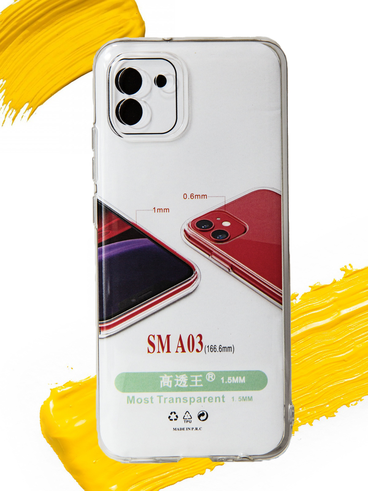 

Чехол для Samsung Galaxy A03, прозрачный, Silicone case