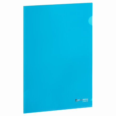 

Папка-уголок плотная BRAUBERG SUPER, 0,18 мм, синяя, 270479, Синий