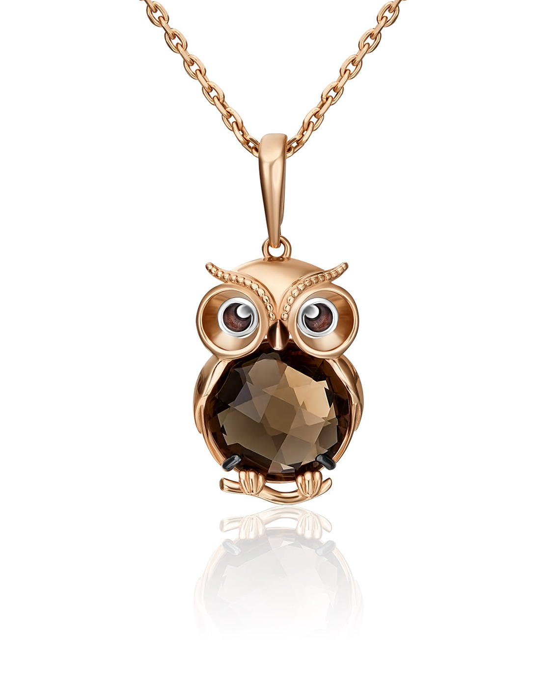 

Кулон из красного/белого золота PLATINA jewelry 03-3008-00-202-1111-57, эмаль/раухтопаз, 03-3008-00-202-1111-57
