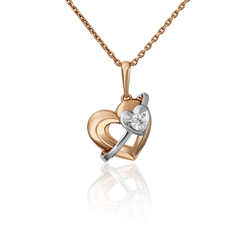 

Кулон из красного золота/белого золота PLATINA jewelry 03-3010-00-401-1111-48, фианит, 03-3010-00-401-1111-48