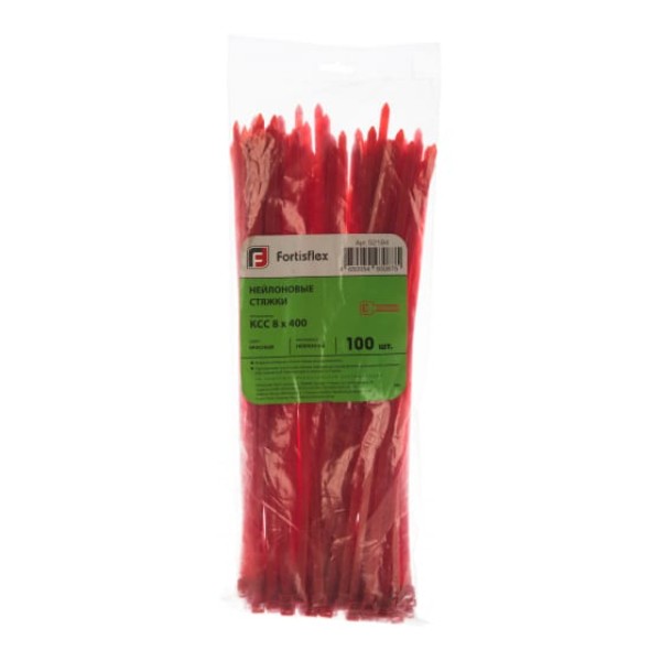 

FORTISFLEX Стяжки нейлоновые КСС 8*400 кр уп.100шт 52184