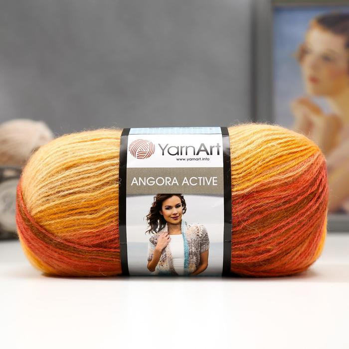 

Пряжа YarnArt Angora Active 25% мохер, 75% акрил 500 м /100 гр (844 бордово-персиковый) -, Белый