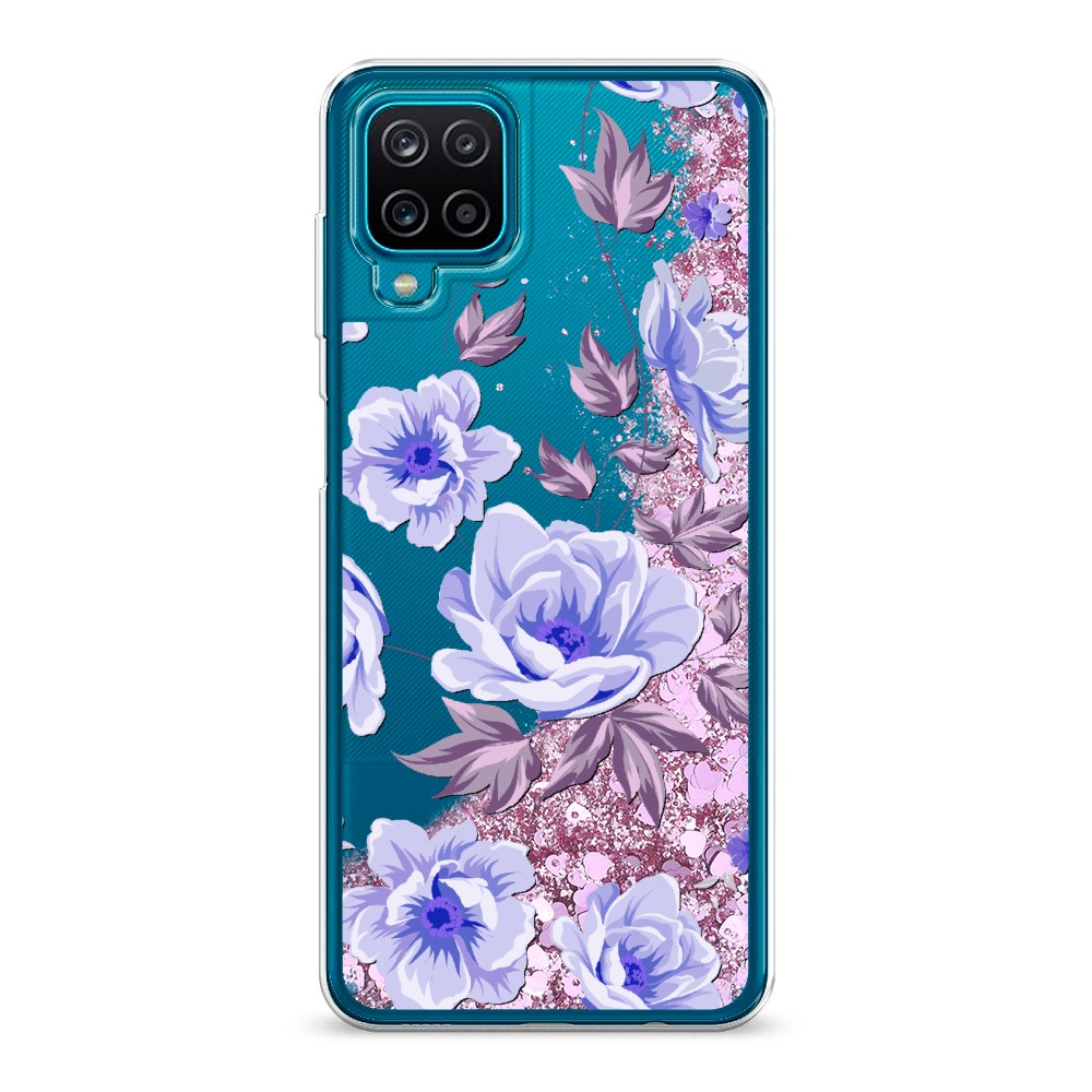 

Жидкий чехол с блестками "Цветочная фантазия 1" на Samsung Galaxy A12