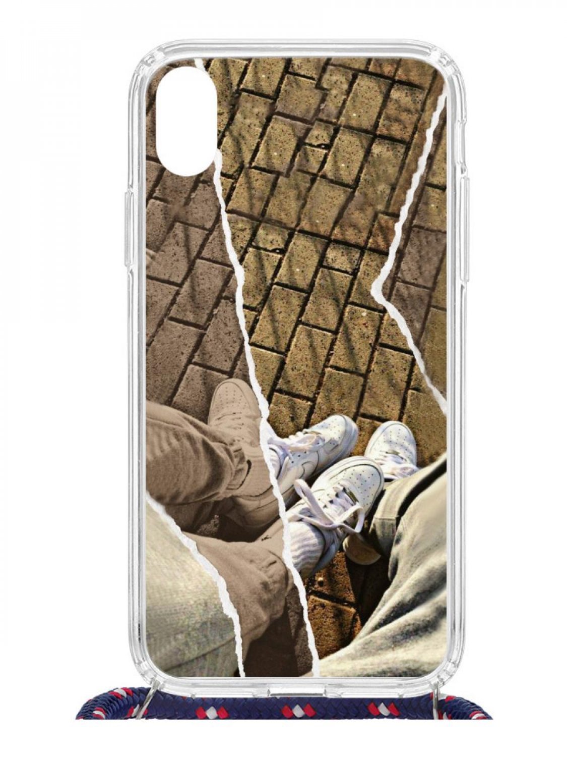 фото Противоударный чехол для iphone xr kruche print magsafe белые кроссы со шнурком на шею кruче