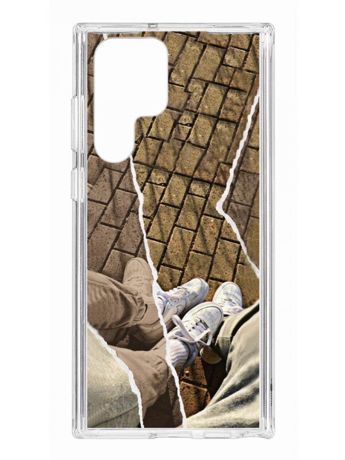 фото Противоударный чехол для samsung galaxy s22 ultra kruche print белые кроссы прозрачный кruче