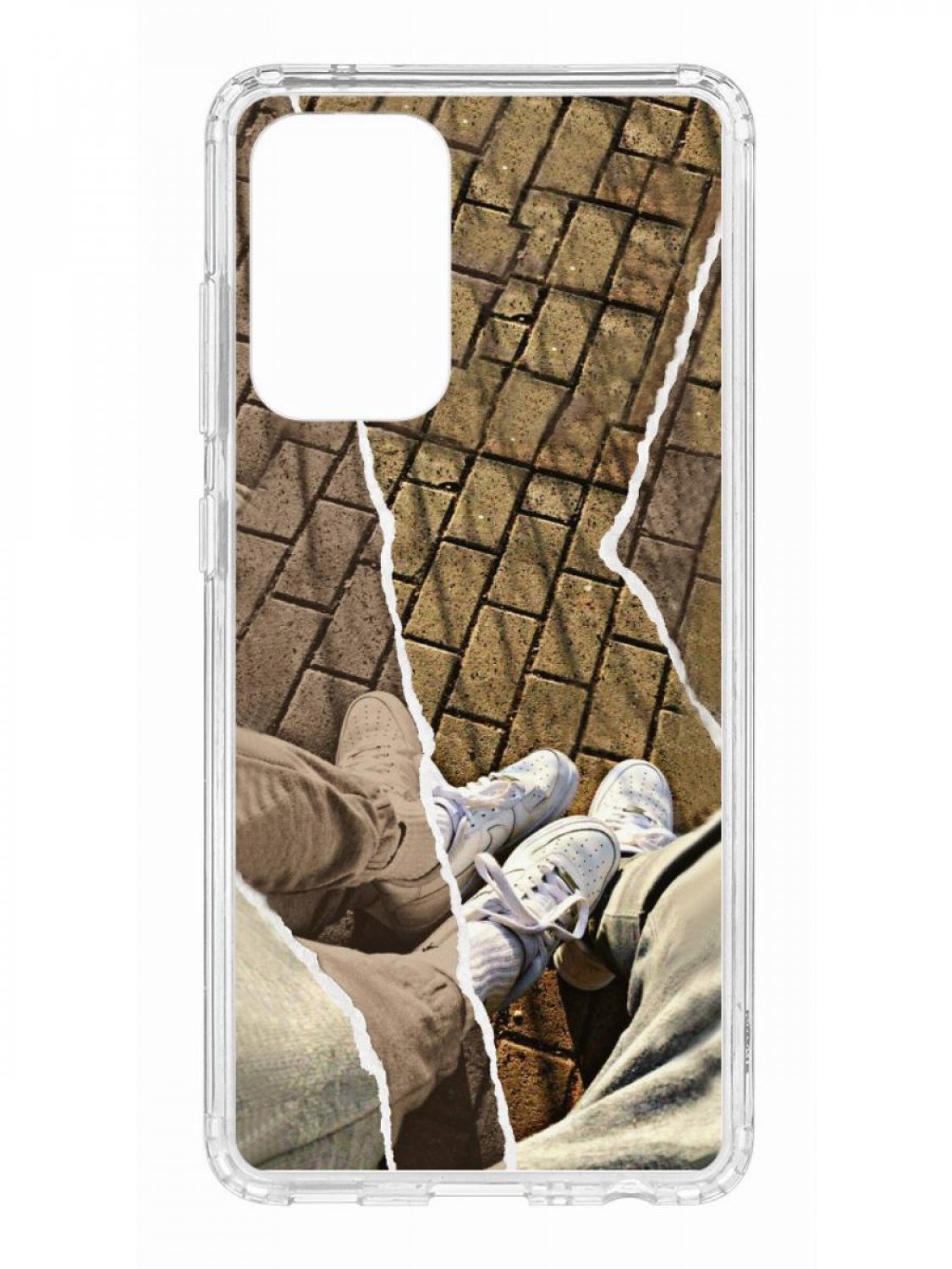 Противоударный чехол для Samsung Galaxy A52 Kruche Print Белые кроссы прозрачный