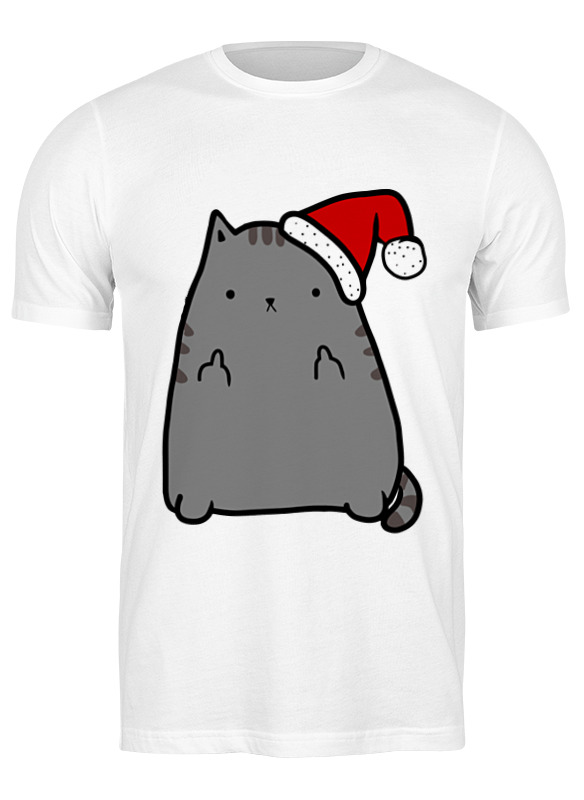 

Футболка мужская Printio New year cat белая XL, Белый, New year cat