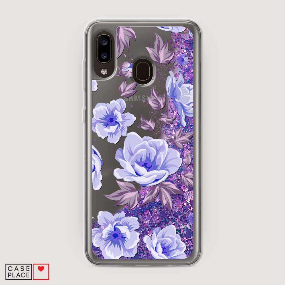 

Жидкий чехол с блестками "Цветочная фантазия 1" на Samsung Galaxy A30, 27592-1