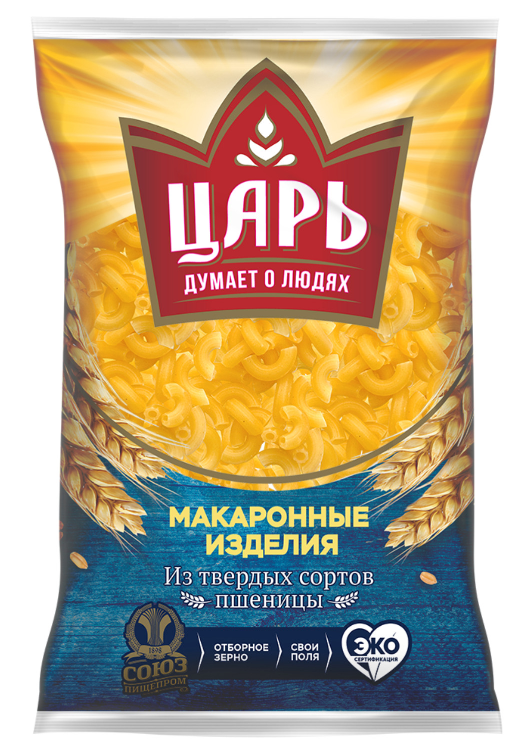 

Макаронные изделия "Царь" "Рожки" группа А в/с 400гр.