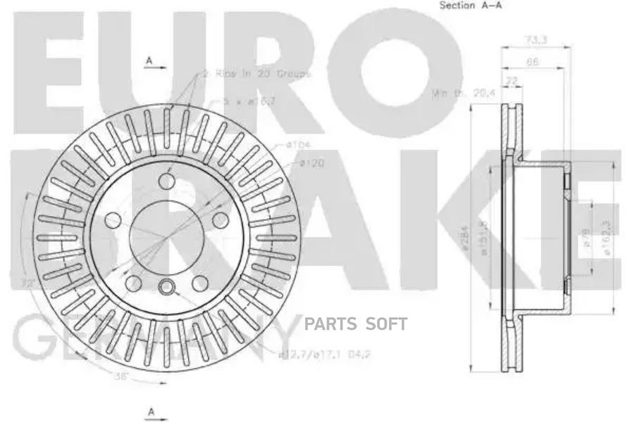 

Тормозной диск EUROBRAKE 58152015100