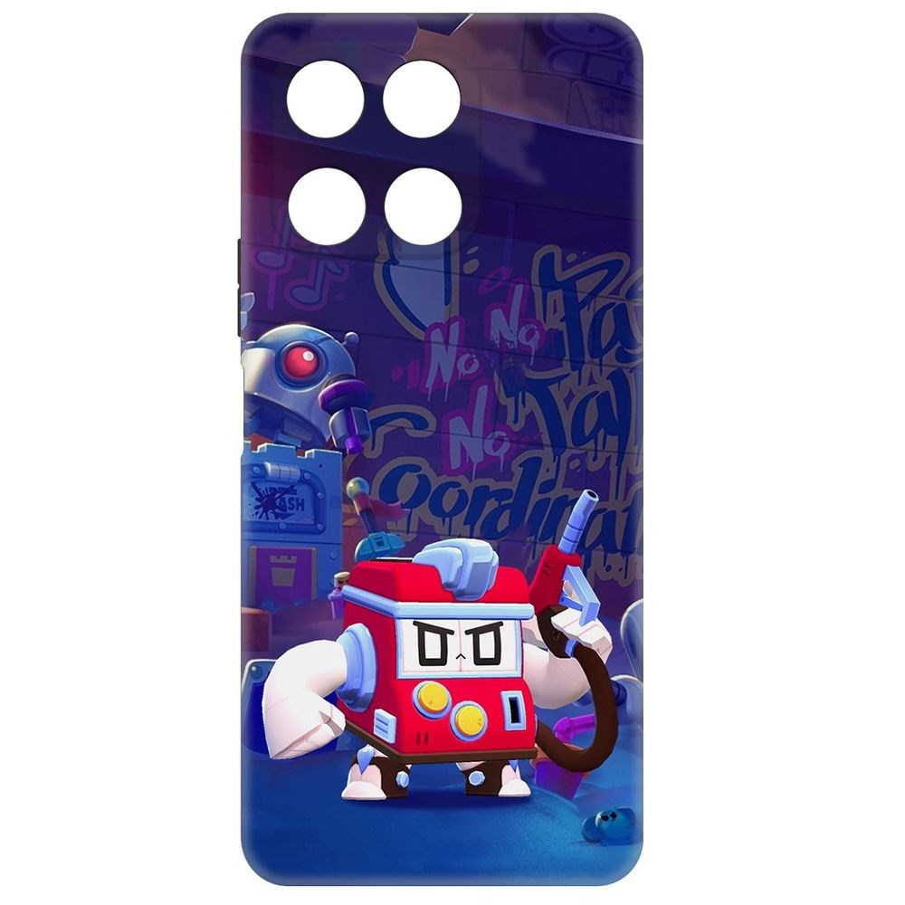 

Чехол-накладка Krutoff Soft Case Brawl Stars - V8-БИТ для Honor X6a черный