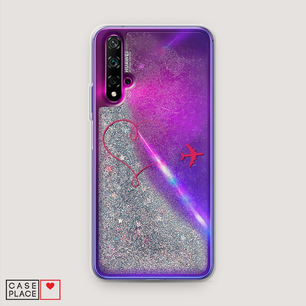 

Чехол Awog на Honor 20/Huawei Nova 5T "Сердце и самолет", Разноцветный, 610591-1