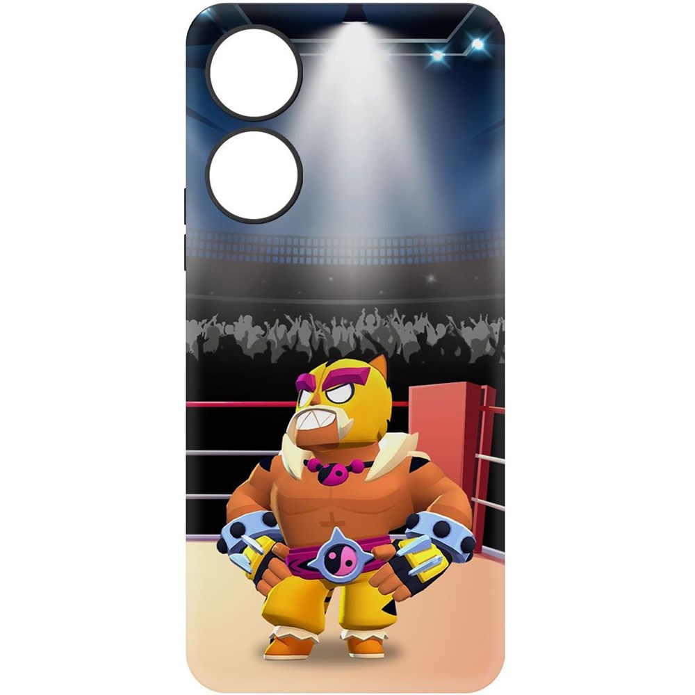

Чехол-накладка Krutoff Soft Case Brawl Stars - Эль Тигро для Honor X5 Plus черный