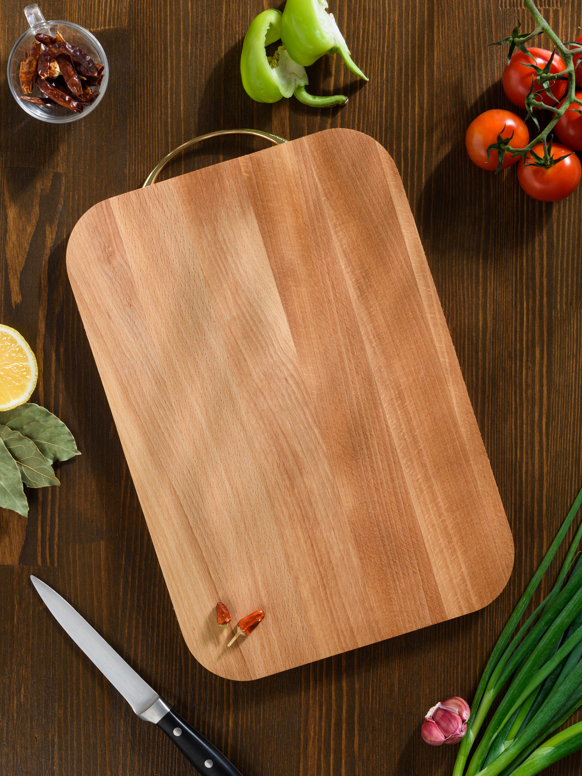 Разделочная доска KETT-UP ECO WOOD & FOOD 21*30см деревянная, с ручкой