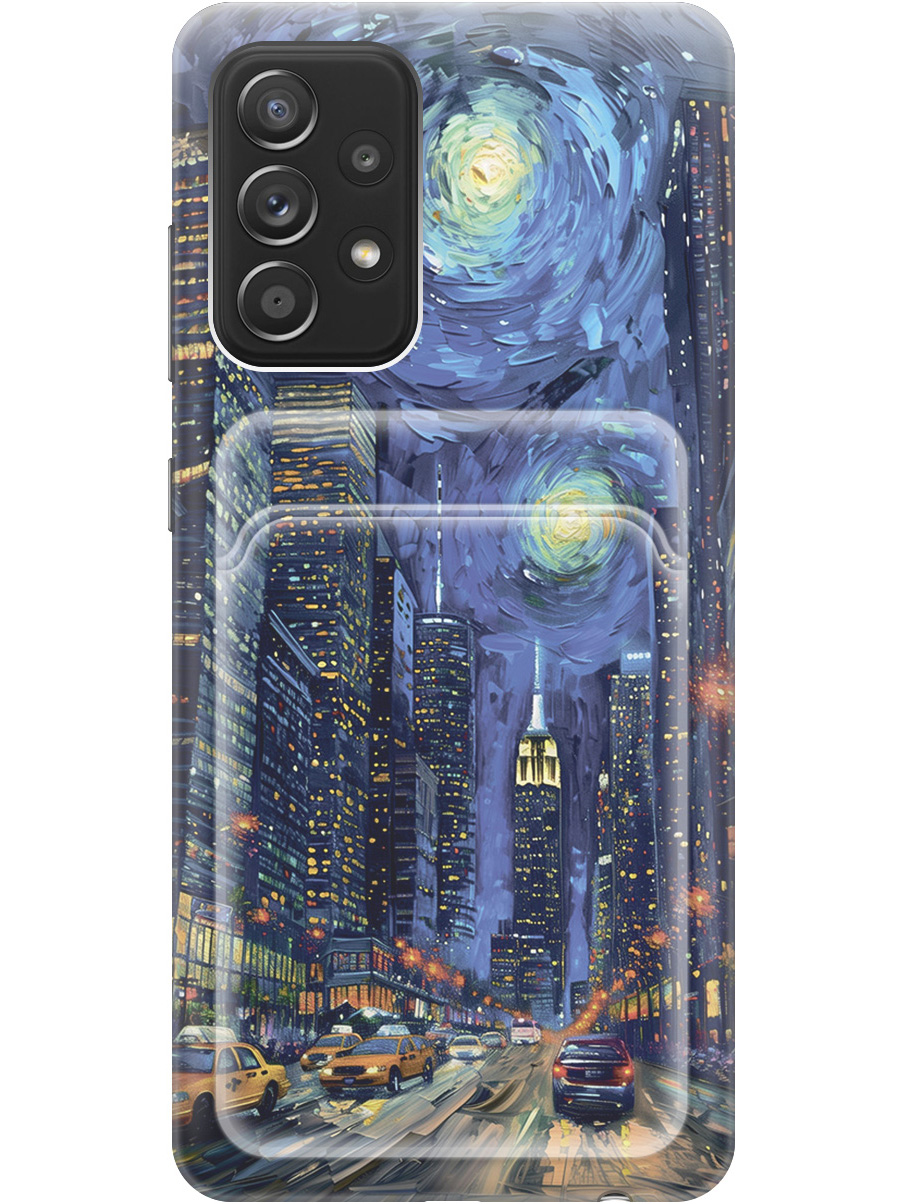 

Силиконовый чехол на Samsung Galaxy A52 с принтом с карманом для карты прозрачный 782834, Прозрачный;синий;черный, 724990110