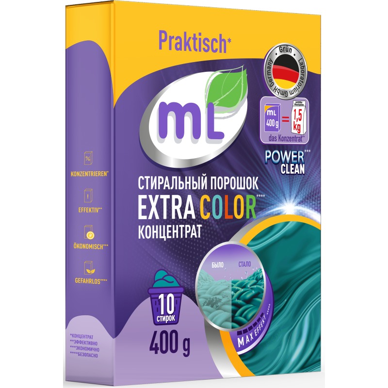 фото Стиральный порошок для цветного ml extra color концентрат 400 г meine liebe