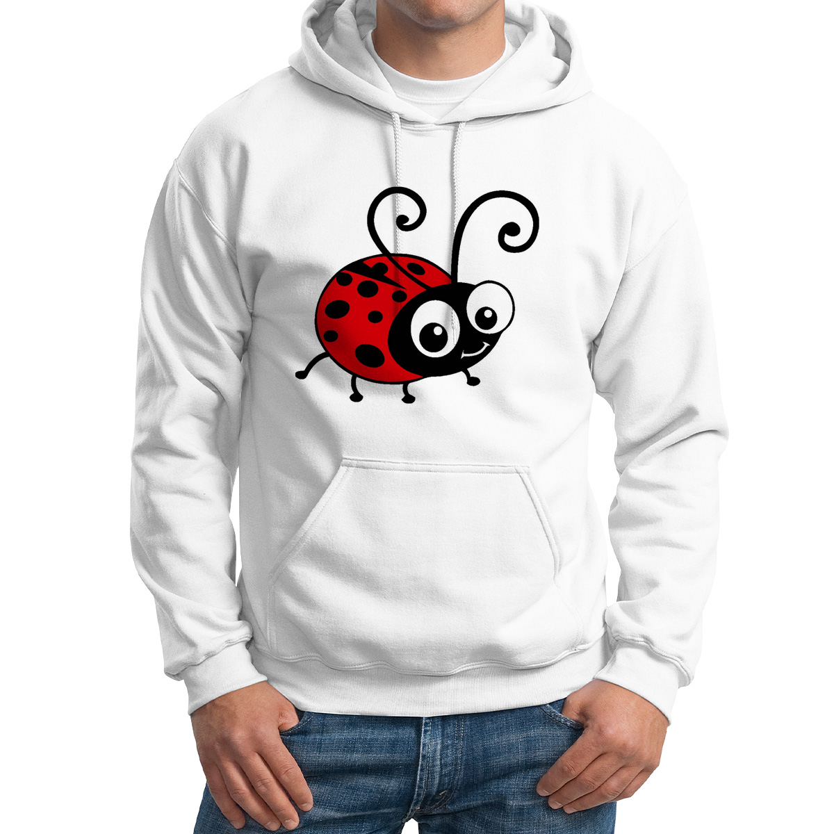 

Худи унисекс CoolPodarok божья коровка белое 50 RU, M0113231
