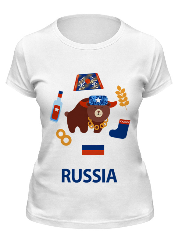 

Футболка женская Printio Россия (russia) белая XL, Белый, Россия (russia)