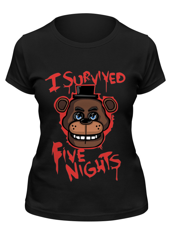

Футболка женская Printio Five nights at freddy черная M, Черный, Five nights at freddy