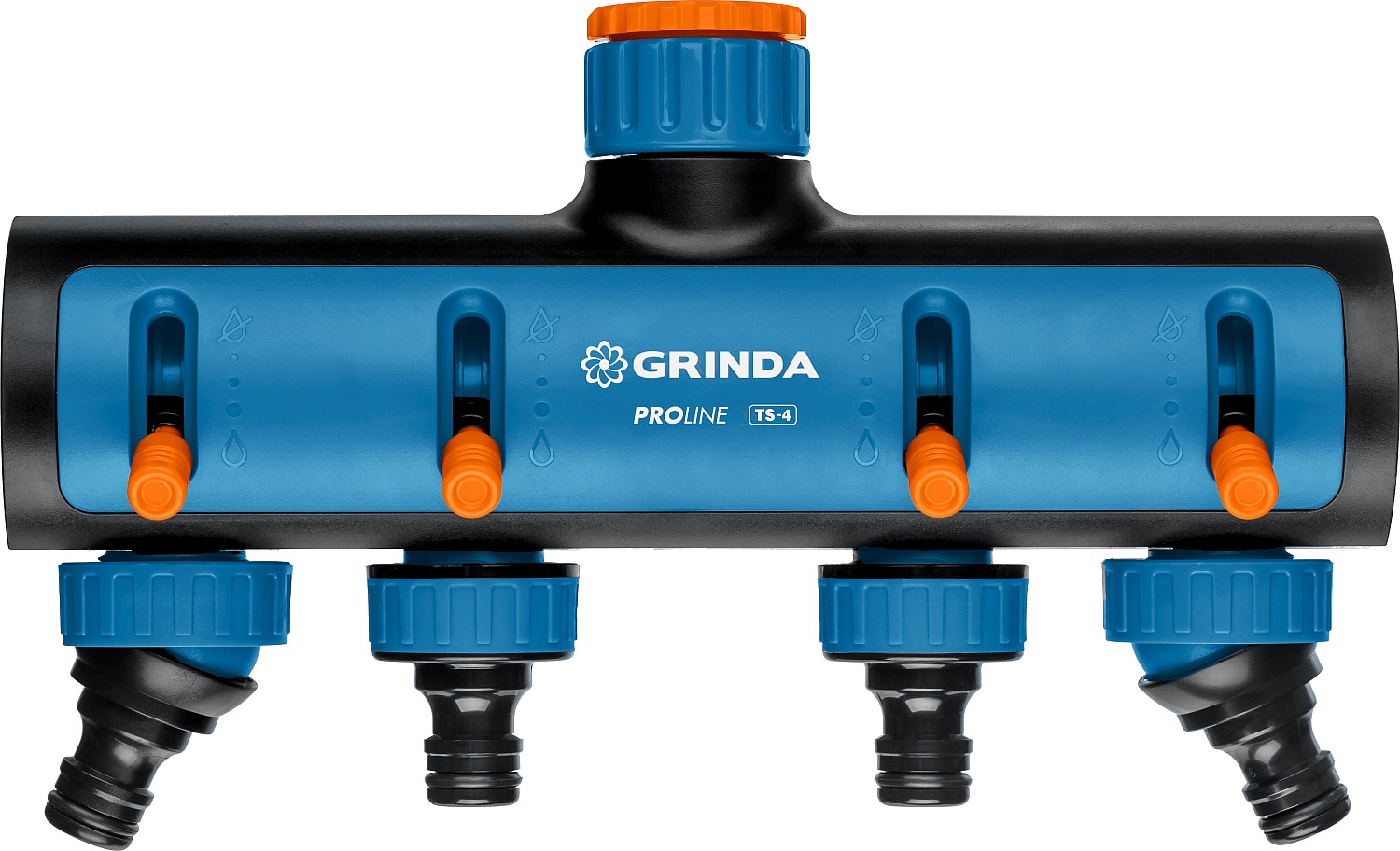 GRINDA PROLine TS-4, 3 4?-1?, распределитель четырехканальный, поливочный, с внутренней ре