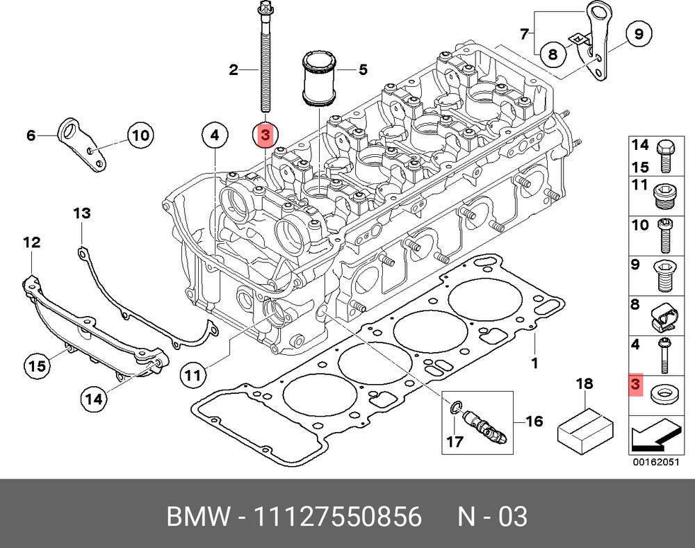 

Шайба Уплотнительная Болта Гбц BMW 11 12 7 550 856