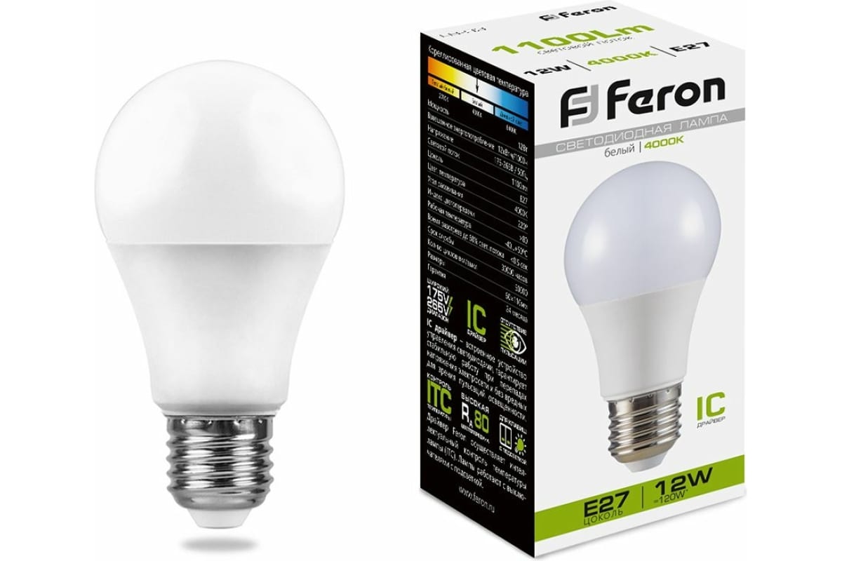 

Лампочка светодиодная Feron LB-93, 25487, 12W, E27 (комплект 10 шт.)