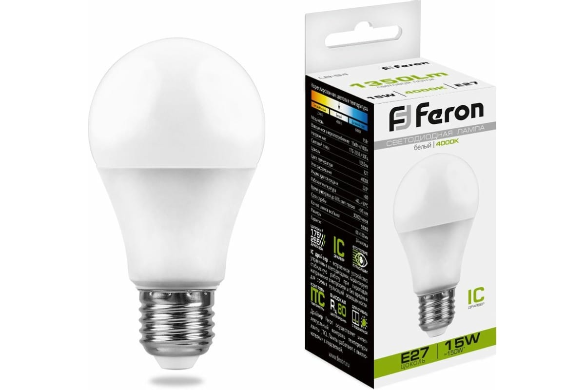 

Лампочка светодиодная Feron LB-94, 25629, 15W, E27 (комплект 10 шт.)