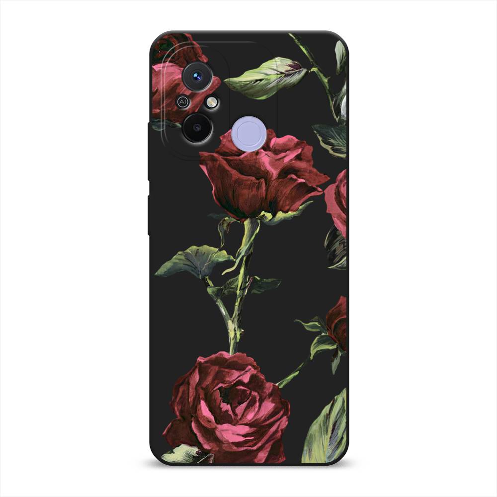 

Чехол Awog на Redmi 12C "Бордовые розы фон", Бордовый, 318252-1